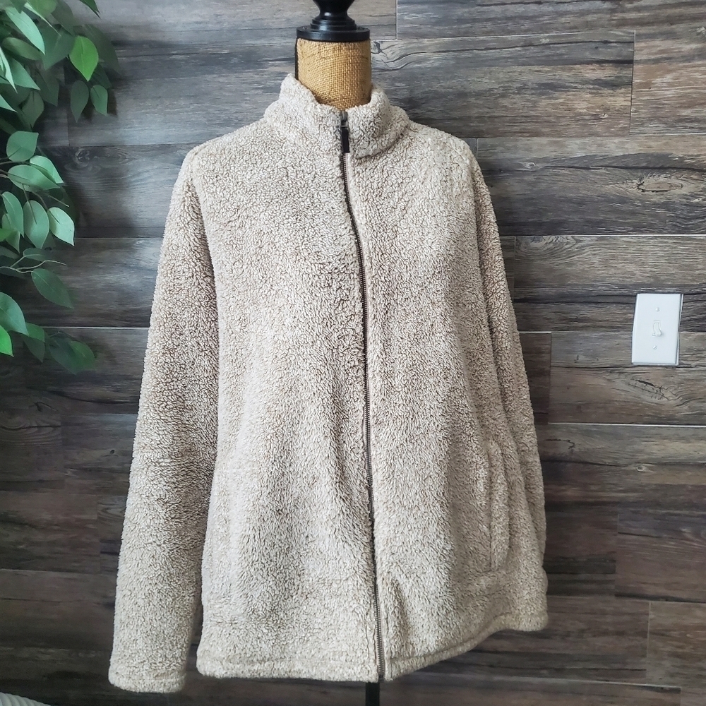 Men’s Nordstrom Fleece Sherpa Full Zip Fuzzy Soft Long Sleeve Sweater Pocketed